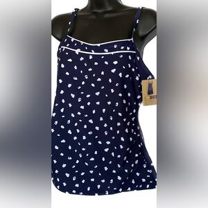 NWT CRISTINA NAVY/WHT Tankini, 10 Winter Sale